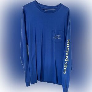Vineyard Vines Men's Large Royal Blue Long Sleeve Tee